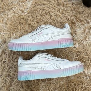 PUMA Kids White and Pastel Sneakers